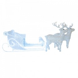 Sanie cu 2 Reni 3D, 100 cm x 500 cm, RGB, BL3004