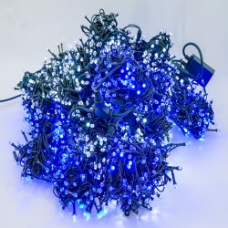 Perdea luminoasa, 3 m x 10 m, Alb Rece - Albastru, BL3200G-WB