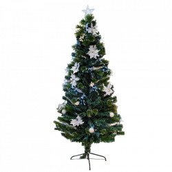 Brad artificial, cu intalatie , fibra optica si decoratiuni, culoare verde, dimensiune 240cm , TP1016-240