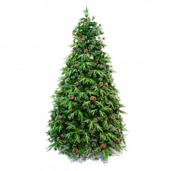 Brad artificial DeLux cu cristale de geata, culoare verde, dimensiune 240 cm, MI-170-240