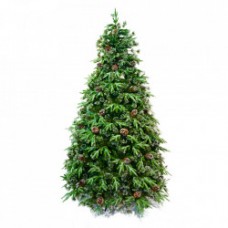 Brad artificial DeLux cu cristale de geata, culoare verde, dimensiune 270 cm, MI-170-270