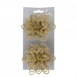 Craciunite pentru decorarea bradului, set 2 buc, glitter auriu, dimensiune 10cm