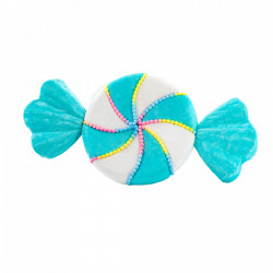 Decoratiune brad in forma de bomboana, culoare alb cu albastru, dimensiune: 36x6x9 cm, MI-667