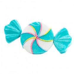 Decoratiune brad in forma de bomboana, culoare alb cu albastru, dimensiune:52x7x25cm, MI-669