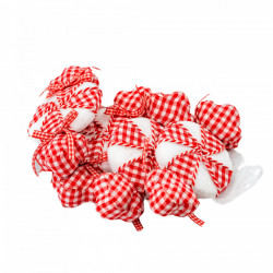 Decoratiune brad in forma de bomboana, culoare alb cu rosu, dimensiune: 16.5x2.5x8.5cm, 4 buc/ set MI-514