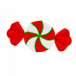 Decoratiune brad in forma de bomboana, culoare alb cu rosu, dimensiune: 36x6x9 cm, MI-661