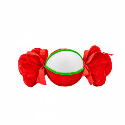 Decoratiune brad in forma de bomboana, culoare alb cu rosu, dimensiune: 45x6.5x15 cm, MI-657