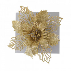 Decoratiune brad in forma de floare, culoare auriu, dimensiune 17x17cm, BL-6016G