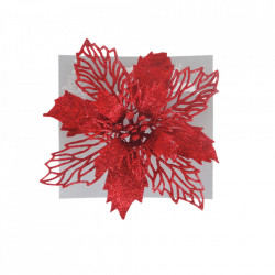 Decoratiune brad in forma de floare, culoare rosu, dimensiune 17*17cm, BL-6016R