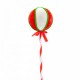 Decoratiune brad in forma de Lollipop, culoare alb cu rosu, dimensiune: 15x15x62 cm, MI-665