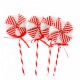 Decoratiune brad in forma de Lollipop, culoare alb cu rosu, dimensiune: 8.5x1.5x24 cm, 4 buc/set MI-614
