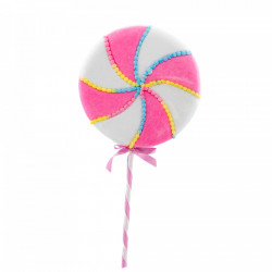 Decoratiune brad in forma de Lollipop, culoare roz, dimensiune: 32x4x77cm, MI-540