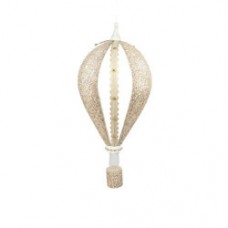 Decoratiune Craciun- Balon cu aer, alb glitter. Dimensiuni : 41*41*90cm-HB-123