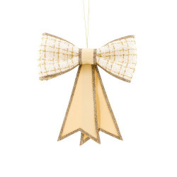 Decoratiune Craciun- Fundita, culoare: alb cu auriu. Dimensiuni : 20*26*10cm -HB-213-WH