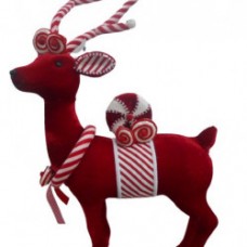 Decoratiune Craciun in forma de Ren, rosu, Dimensiuni 50x27x78cm, HB024