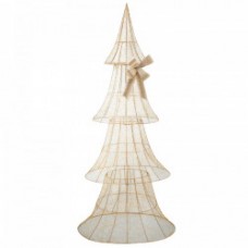 Decoratiune Craciun pe cadru de sarma cu material textil si leduri, dimensiune 85x34x178CM, 420 led-uri, lumina calda, cu jocuri de lumini, alimentare la priza, MI-709