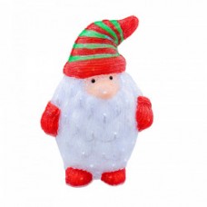 Decoratiune de exterior cu lumini, din acril, Gnom, 96 led-uri lumina rece, dimensiune 65cm, 8 jocuri de lumini, HB-205-2023