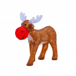 Decoratiune de exterior cu lumini, Ren din acril, 50 Led-uri, dimensiune produs 40cm, 8 jocuri de lumini, cablu de alimentare 3m,TP-5037