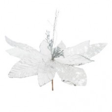 Decoratiune pentru brad in forma de floare, culoare argintiu, dimensiune 25.5 cm, MI-1078