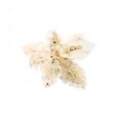 Decoratiune pentru brad in forma de floare, culoare auriu, dimensiune 42 cm, MI-1068