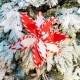 Decoratiune pentru brad in forma de floare, culoare rosu, dimensiune 26 cm, MI-1067