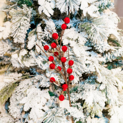 Decoratiune pentru brad in forma de floare, culoare rosu, dimensiune 64 cm, MI-1040