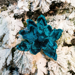 Decoratiune pentru brad in forma de floare, culoare verde, dimensiune 30 cm, MI-1065