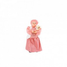 Doamna Craciun , decoratiune muzicala cu miscare lenta, culoare roz, dimensiune 50, cu baterii, HB-1007-50