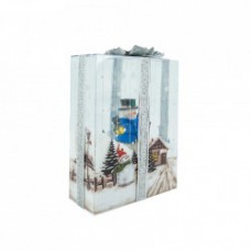 Felinar Muzical cu zapada articiala, Cutie de cadou transparenta cu Om de Zapada, WB-20-W , 48cm