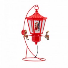 Felinar muzical , decoratiune Craciun, dimensiune 58cm, culoare rosu, MIF-1221