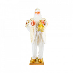 Mos Craciun muzical cu miscare lenta, cuoare alb, dimensiune 180 cm, cu alimentare la priza, HB-1000-180