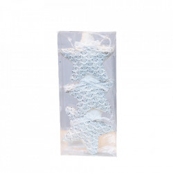 Set 3 globuri in forma de stea din polistiren, culoare argintiu, diametru 12cm, BL-6007S