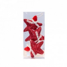 Set 3 globuri in forma de stea din polistiren, culoare rosu, diametru 12cm, BL-6007R