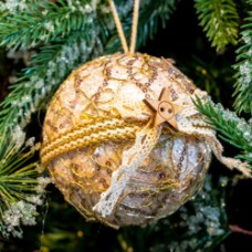 Set 5 globuri din polistiren, culoare auriu, diametru 10cm, BL-6020G